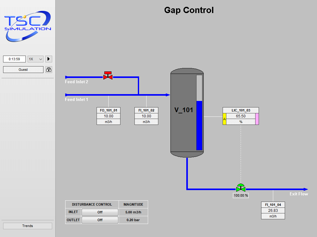 2103 Level Control Gap Simulation