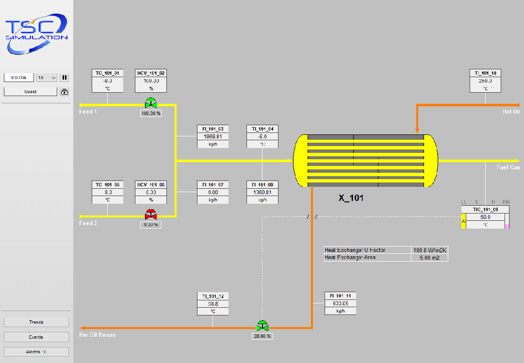 Condenser - 3221 Shell and Tube Heat Exchanger Feed Back Simulation
